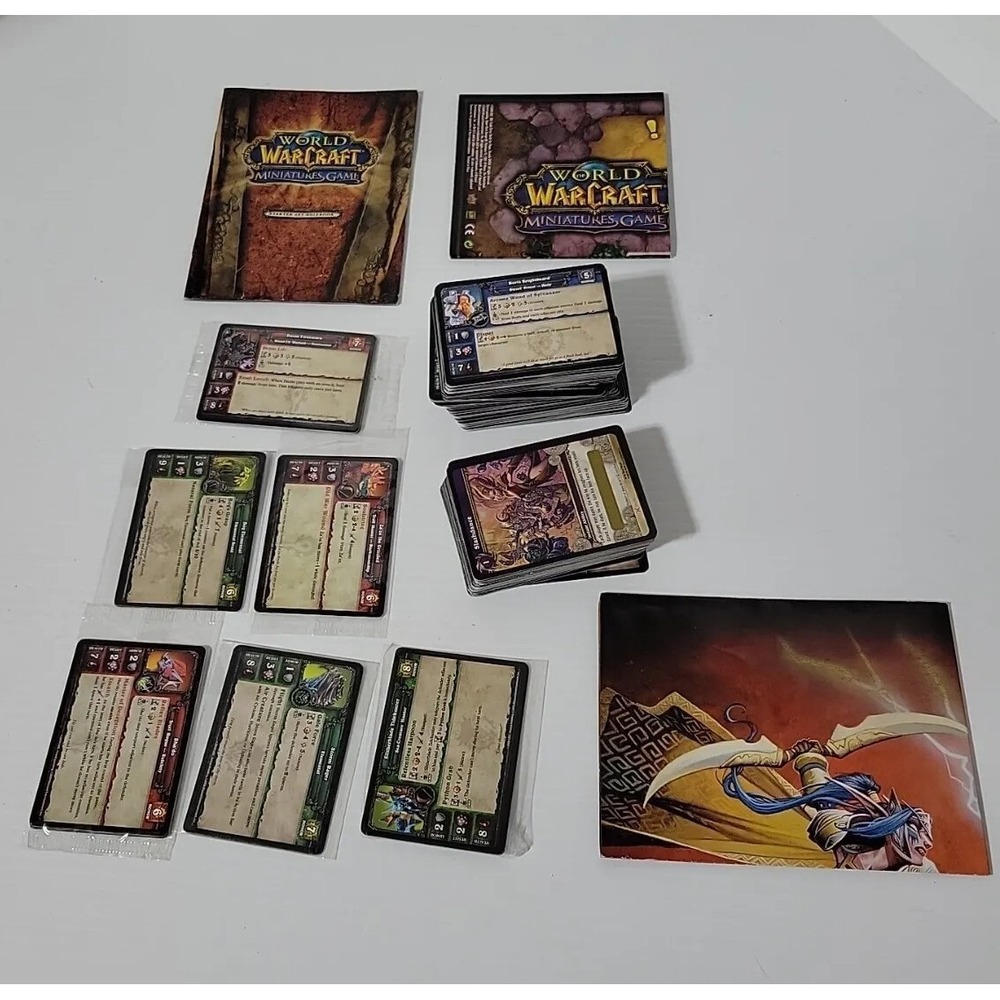 Upper Deck World of Warcraft Miniatures Game Cards Poster Map Lot